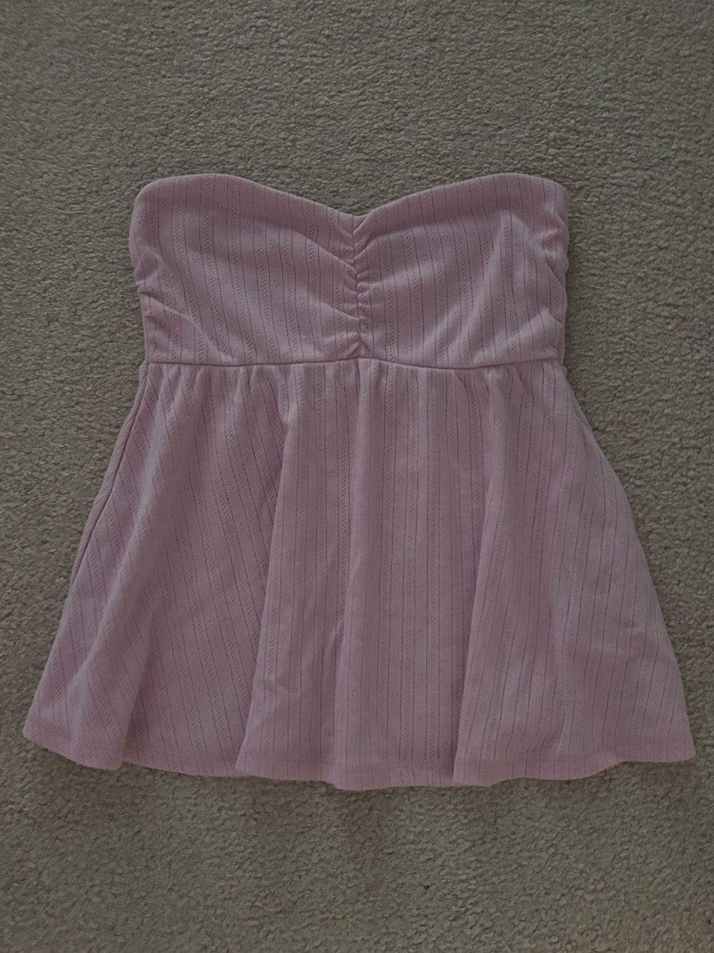 Hollister Light Pink Strapless Peplum Top
